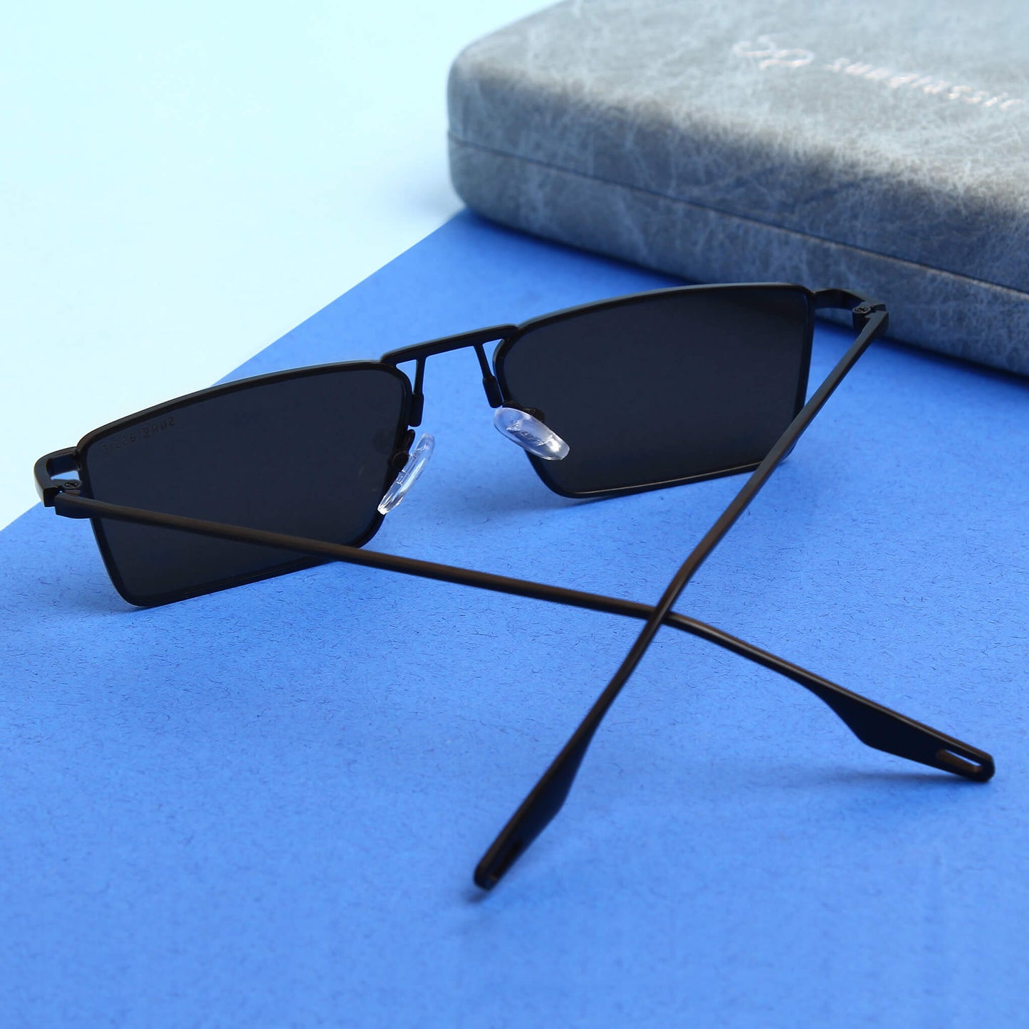 Rebel Black Rectangle Sunglasses