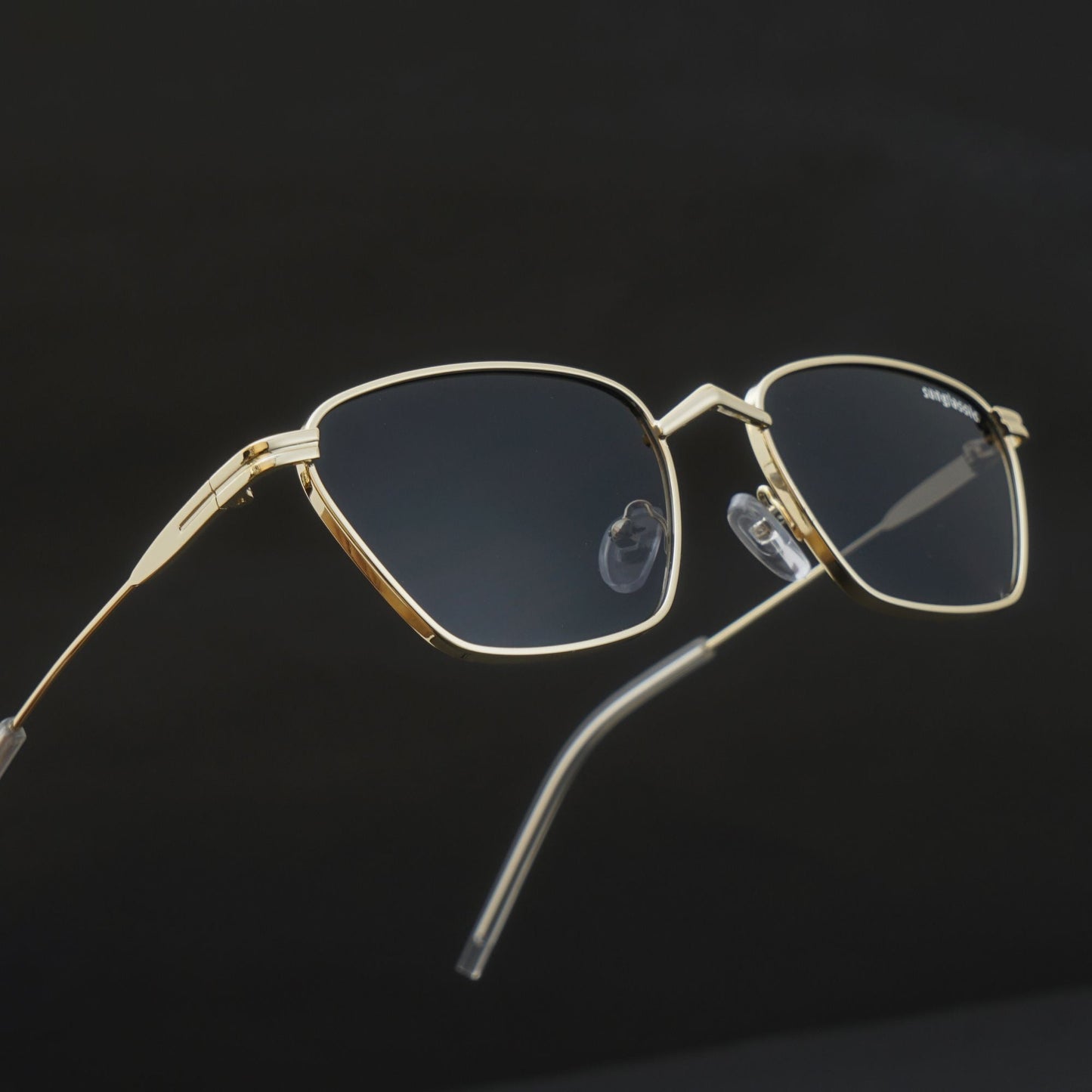 Andreas Gold Black Edition Trapezoid Sunglasses