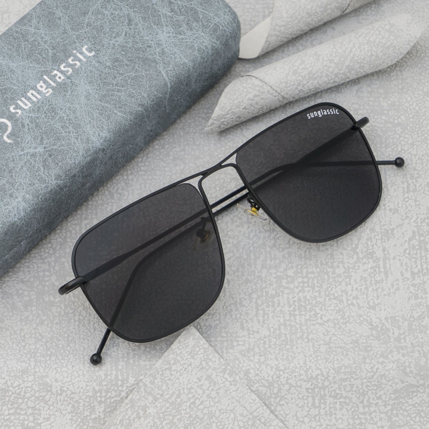 The Godfather Full Black Square Sunglasses