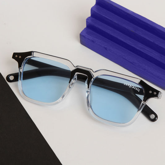 Kingsman Clear Blue Square Sunglasses