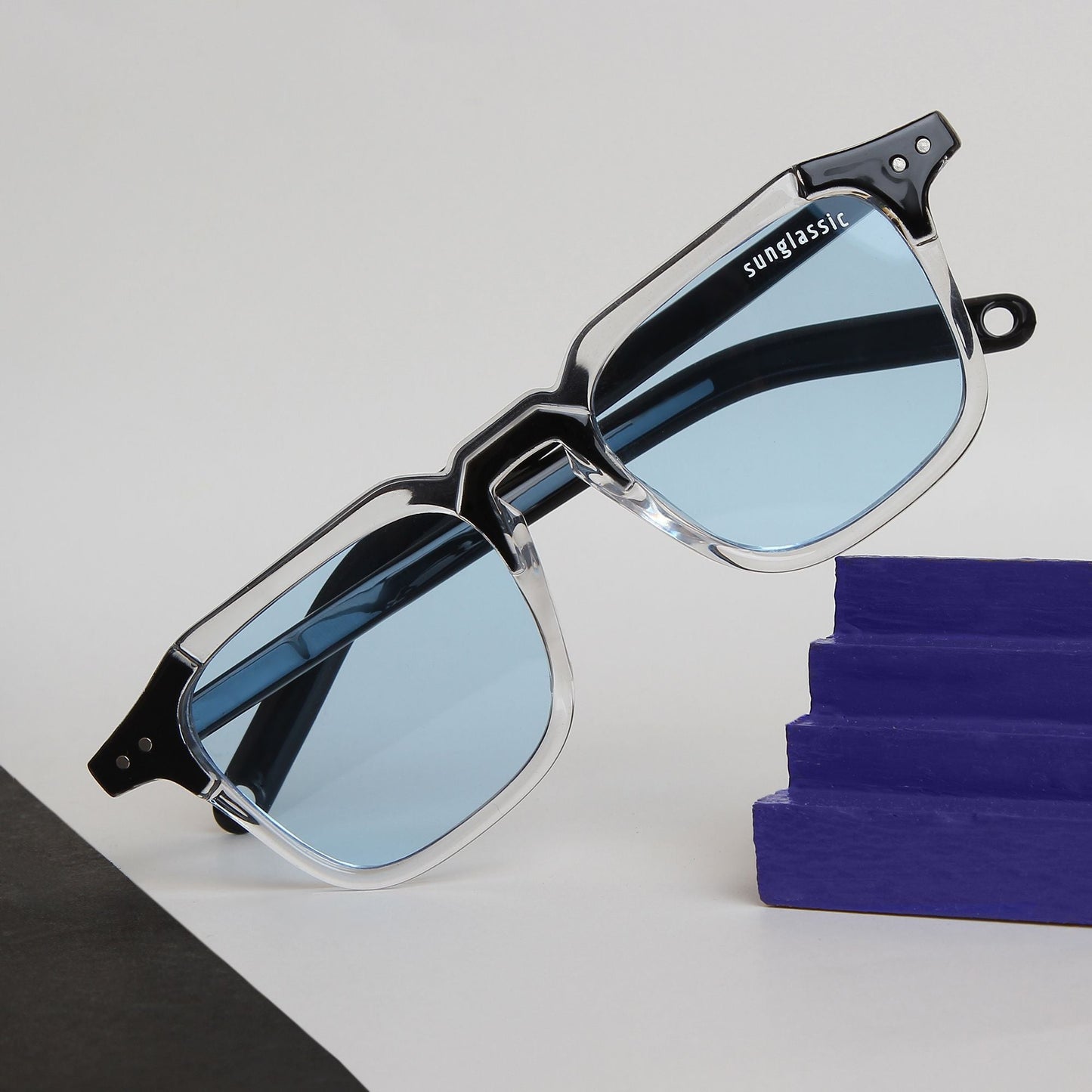 Kingsman Clear Blue Square Sunglasses