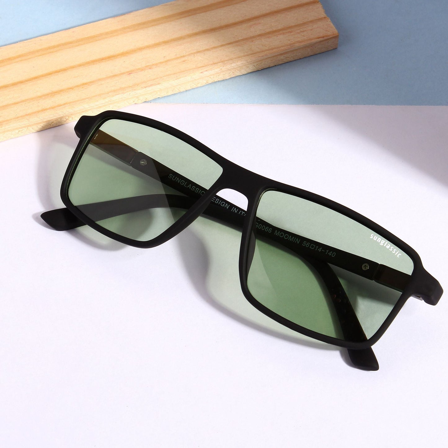 Moomin. Green Candy Polarized Rectangle Sunglasses