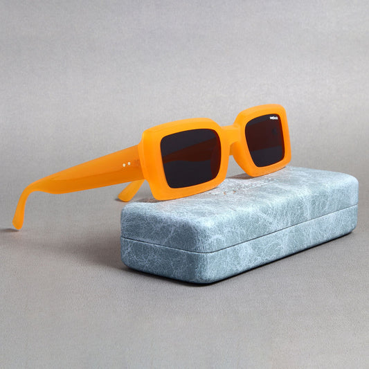 Victoria. Orange Black Polarized Rectangle Sunglasses