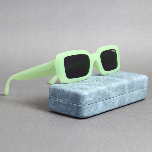 Victoria. Green Black Polarized Rectangle Sunglasses