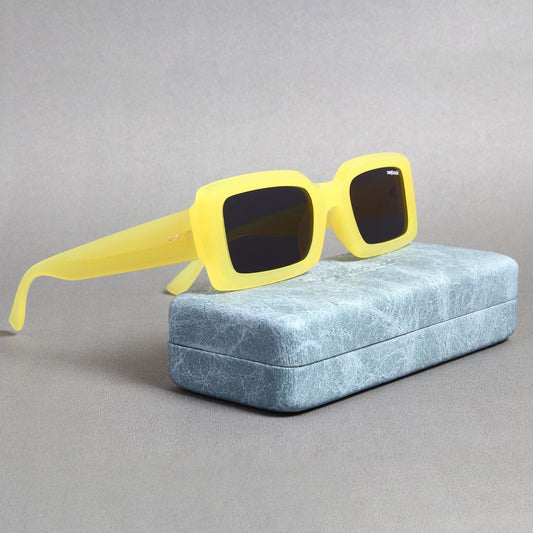 Victoria. Yellow Black Polarized Rectangle Sunglasses