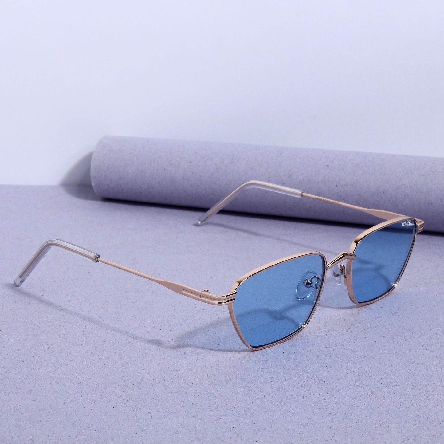 Andreas Gold Blue Edition Trapezoid Sunglasses