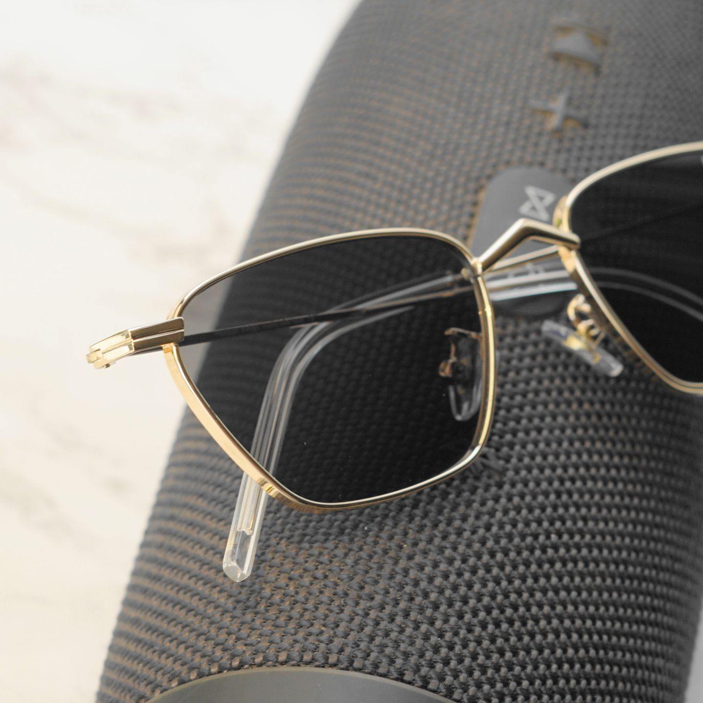 Andreas Gold Black Edition Trapezoid Sunglasses