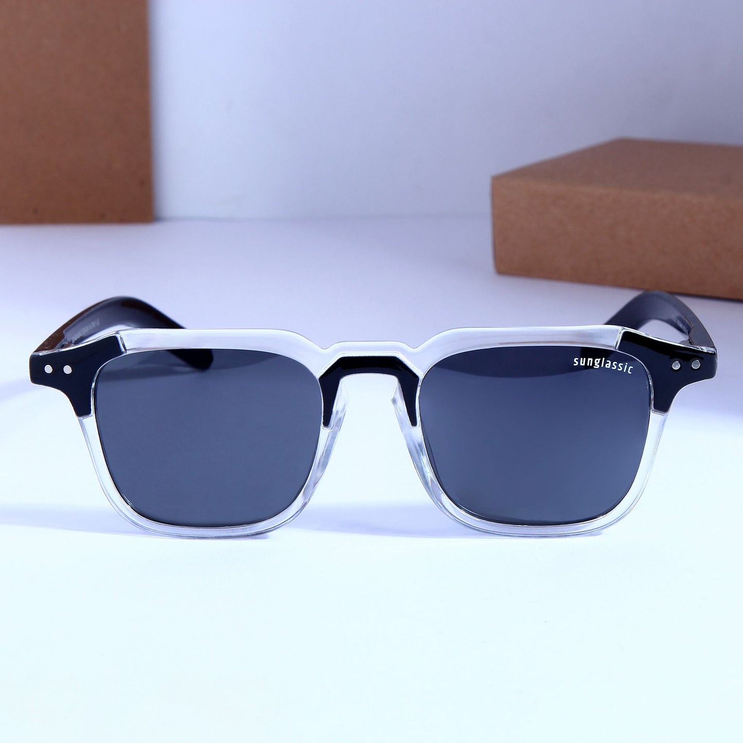 Kingsman Clear Black Square Sunglasses