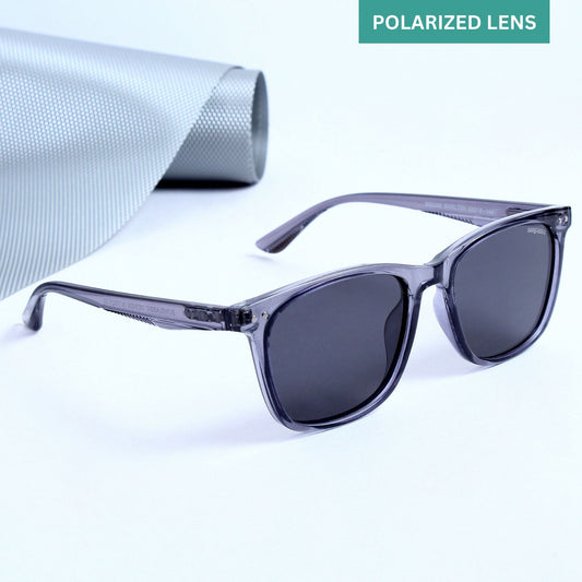 Marlton. Gray Black Polarized TR90 Square Sunglasses