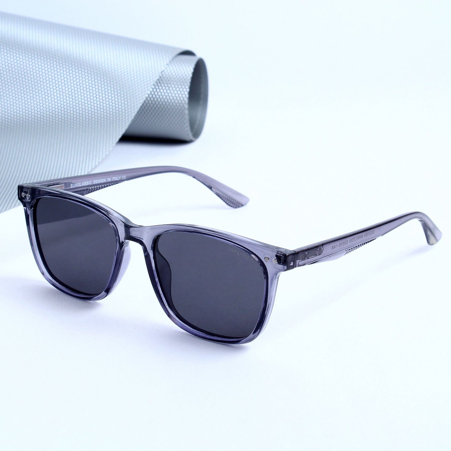 Marlton. Gray Black Polarized TR90 Square Sunglasses