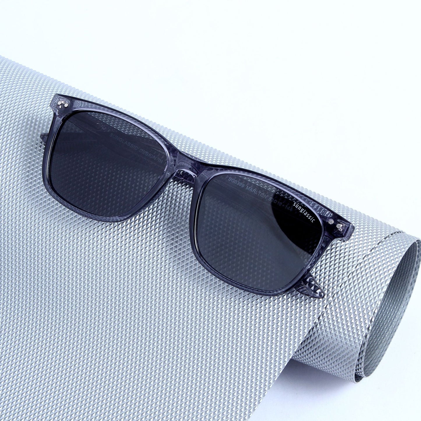 Marlton. Gray Black Polarized TR90 Square Sunglasses