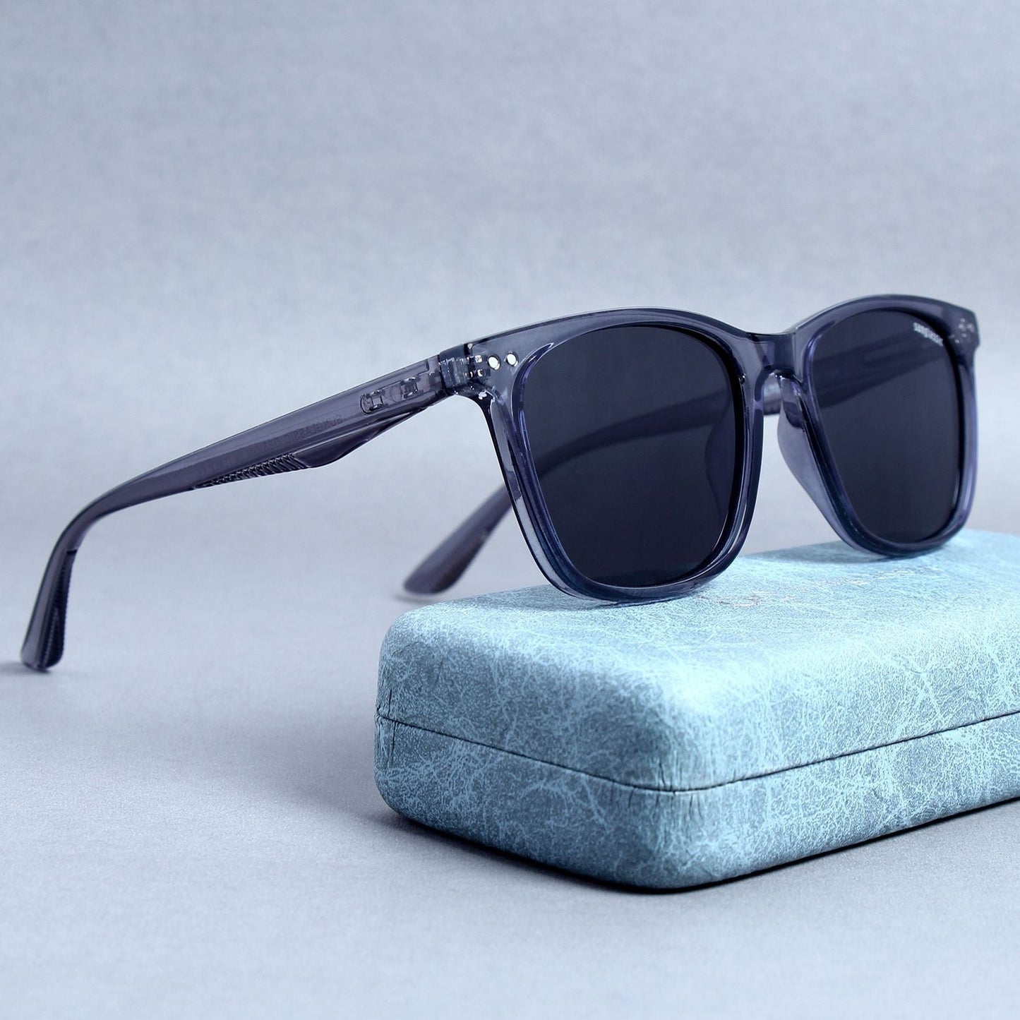 Marlton. Gray Black Polarized TR90 Square Sunglasses