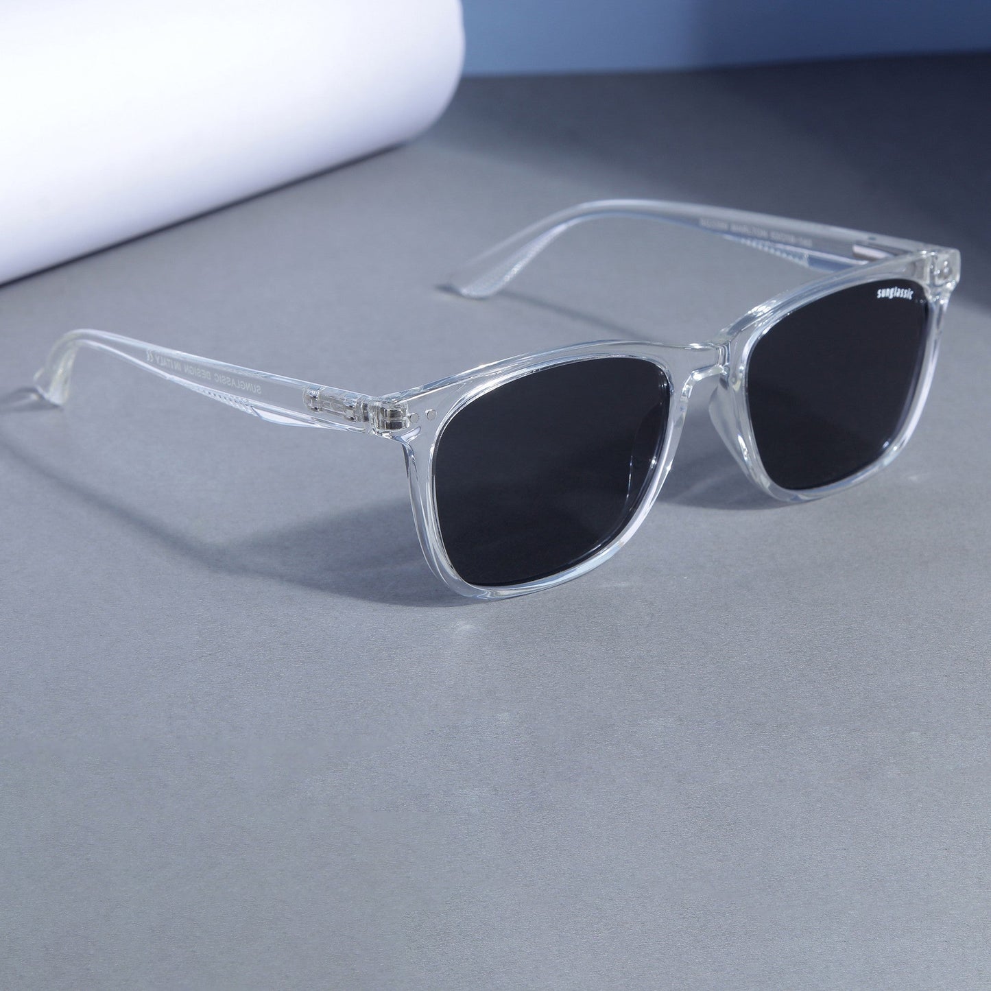 Marlton. Clear Black Polarized TR90 Square Sunglasses