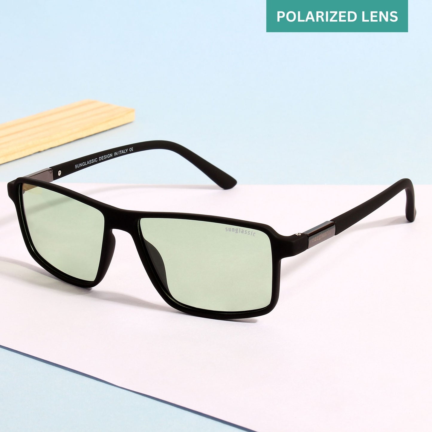 Moomin. Green Candy Polarized Rectangle Sunglasses