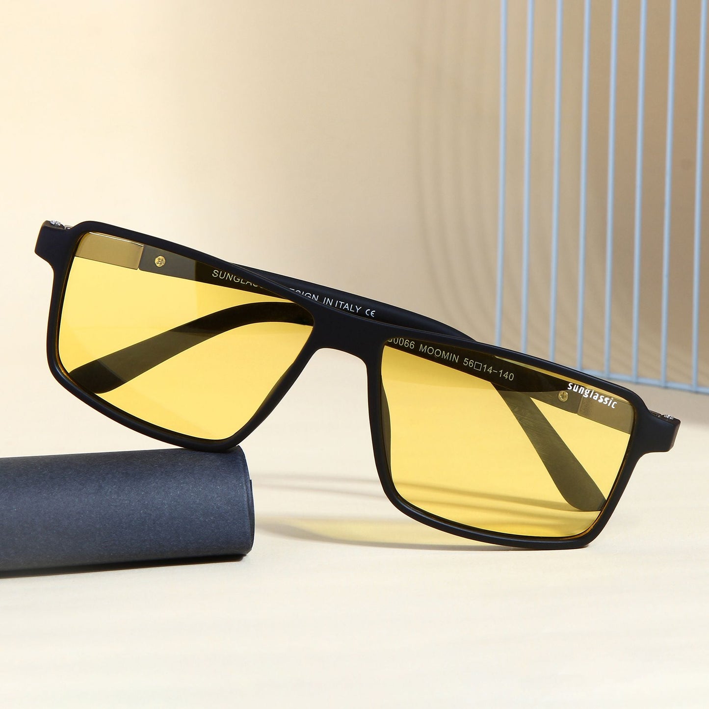 Moomin. Yellow Polarized Rectangle Sunglasses