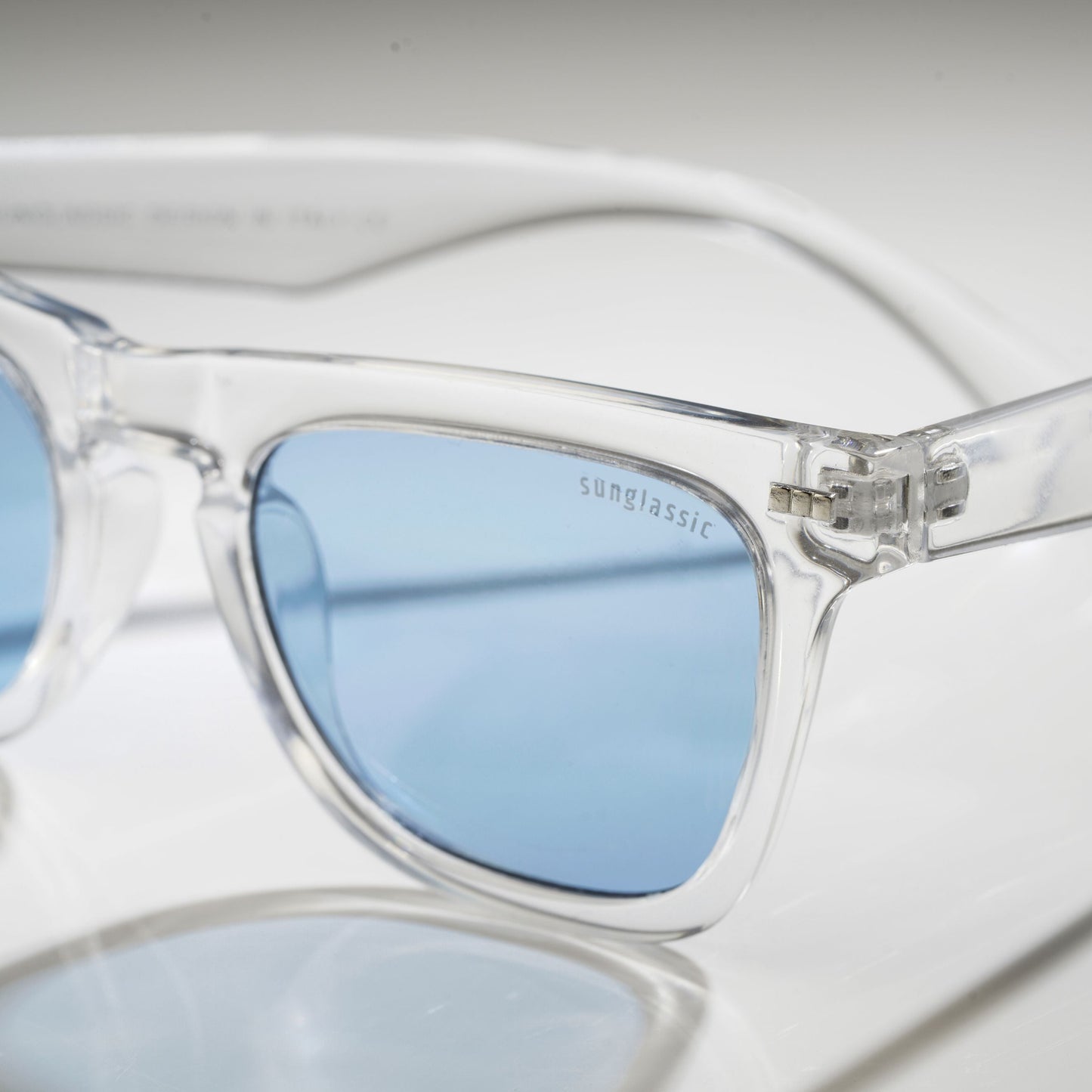 Peter Clear Blue Square Sunglasses