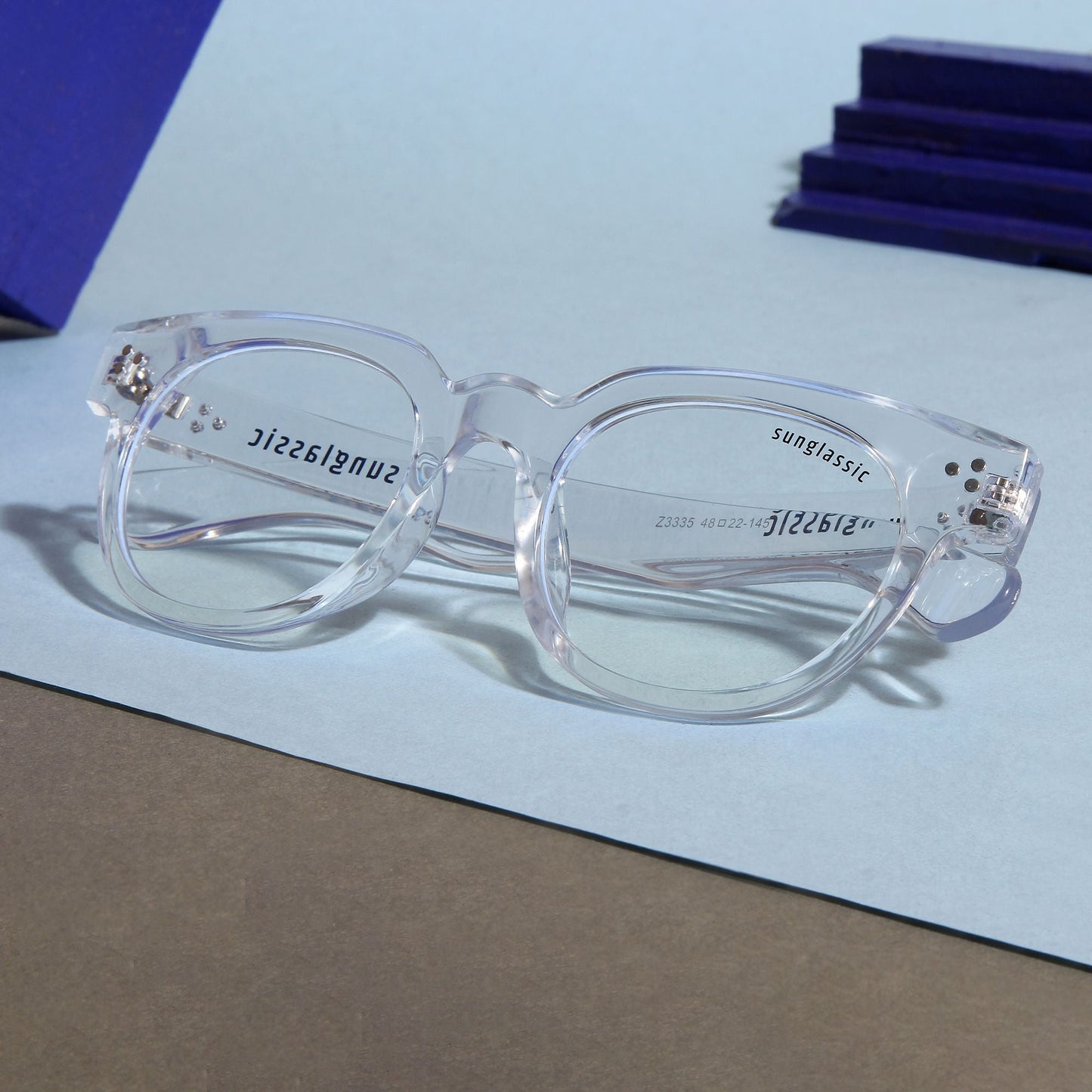 Professor. Clear Square Sunglasses