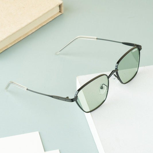 Andreas Black Green Edition Trapezoid Sunglasses