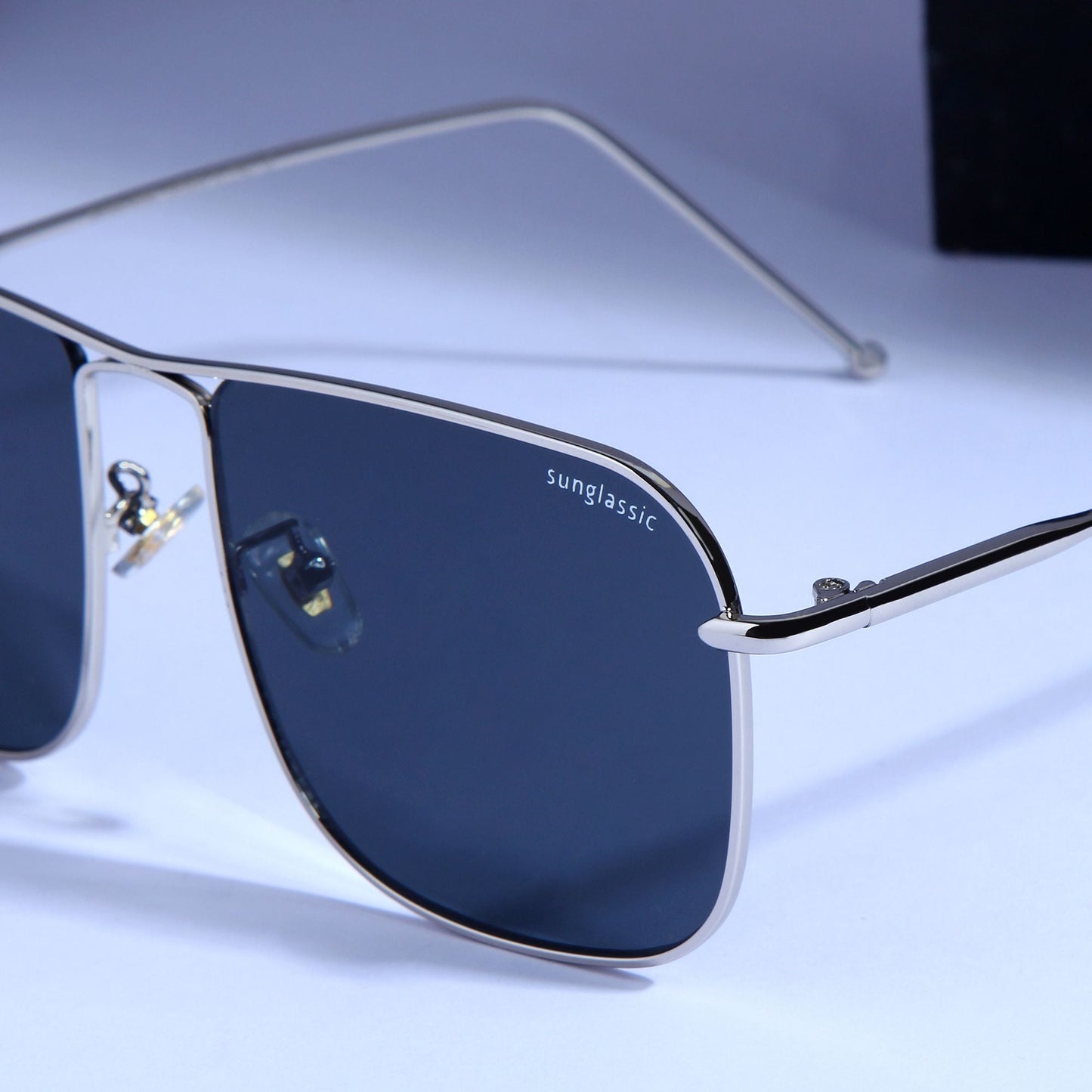 The Godfather Silver Black Square Sunglasses