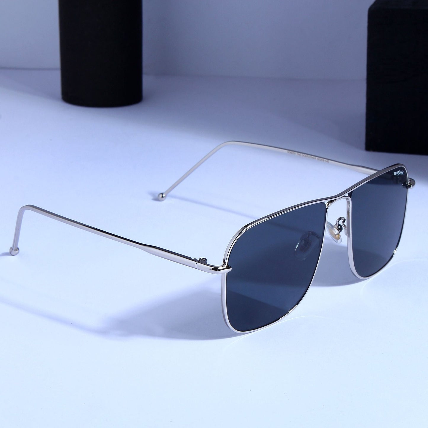 The Godfather Silver Black Square Sunglasses