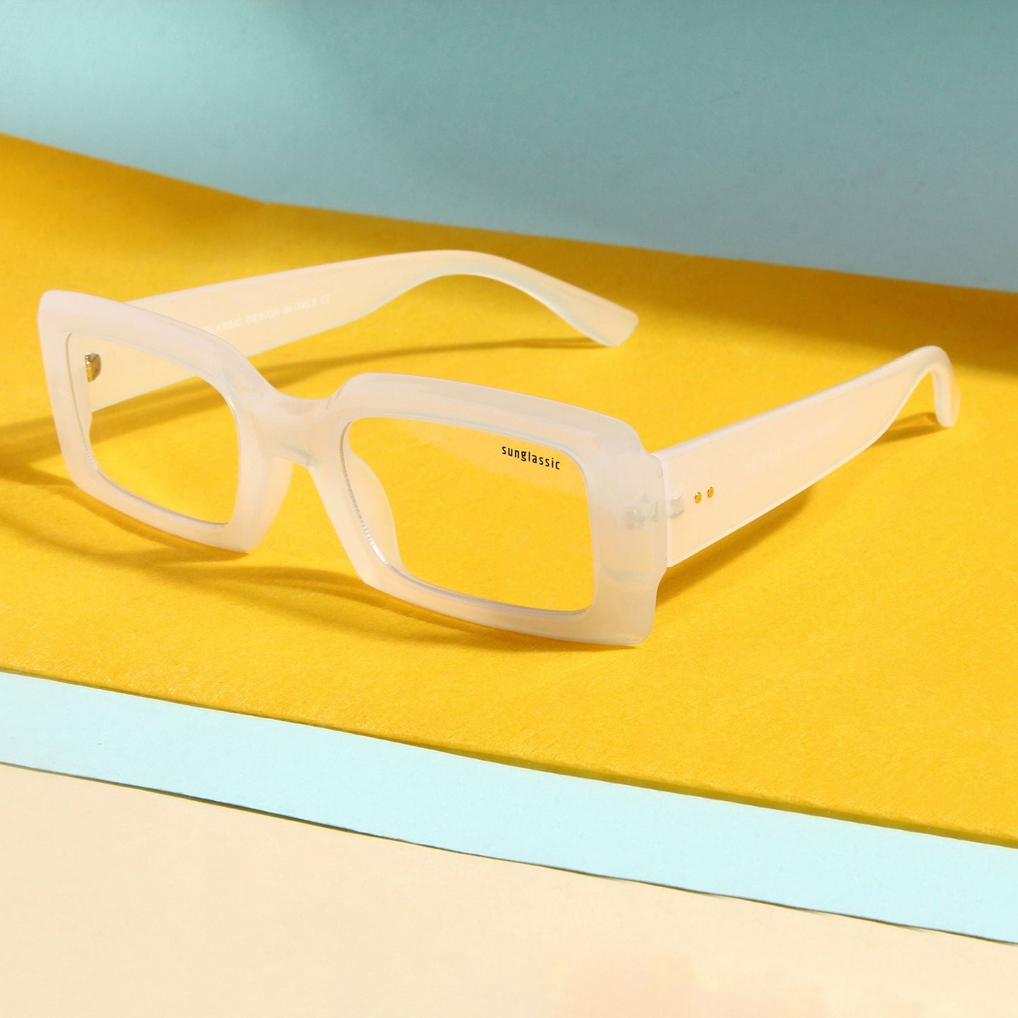 Victoria. Jelly Clear Anti-Blue Light Rectangle Sunglasses