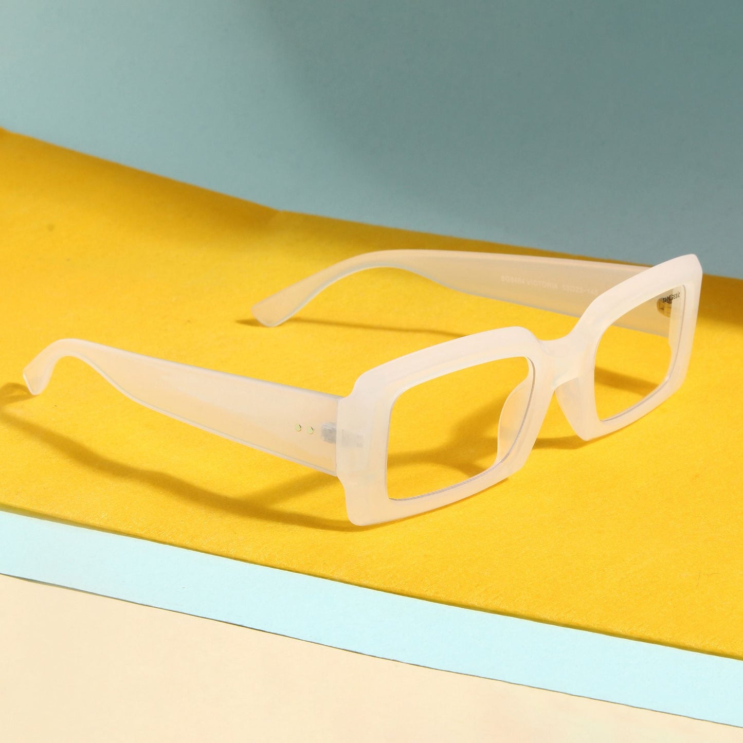 Victoria. Jelly Clear Anti-Blue Light Rectangle Sunglasses